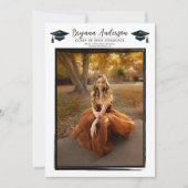 Moderne Black Frame Graduierungsparty im Foto Einladung (Vorderseite)