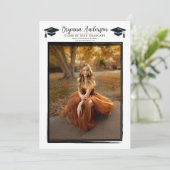 Moderne Black Frame Graduierungsparty im Foto Einladung (Stehend Vorderseite)