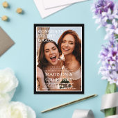 Moderne Black Gingham Foto Graduation Party Acryleinladungen (In Situ (Hochzeit))