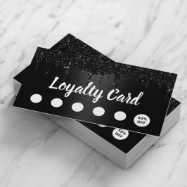 Moderne Black Glitzer Tropfens Salon & Wellness-Ce Treuekarte