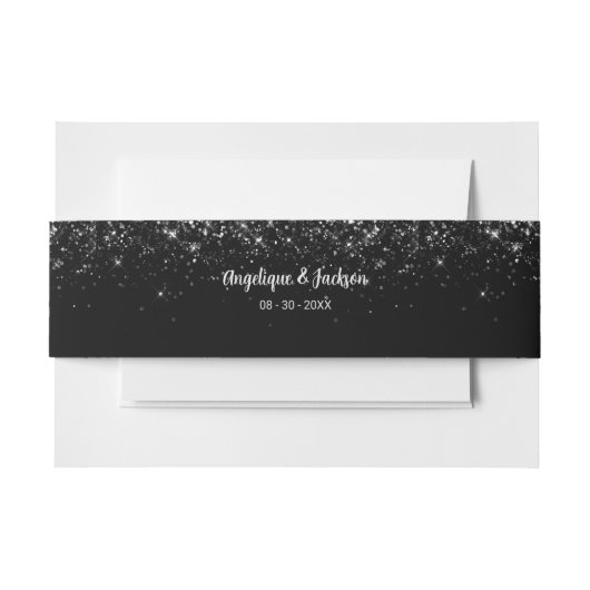 Moderne Black Glitzer Wedding Bly Band (Vorderseite Beispiel)
