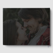 Moderne Black Gold 2 Foto Overlay-Hochzeit Gästebuch (Rückseite)