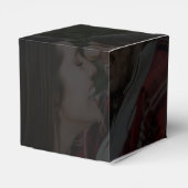 Moderne Black Gold 2 Foto Overlay-Hochzeit Geschenkschachtel (Rückseite)