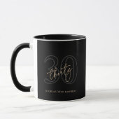 Moderne Black Gold 30. Geburtstagsfeier Tasse (Links)