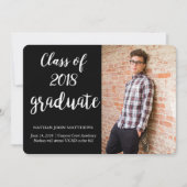 Moderne Black Gold Abschluss-Ankündigungskarte Einladung (Vorderseite)