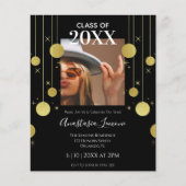 Moderne Black & Gold Abschluss Einladung (Vorderseite)