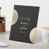 Moderne Black & Gold Abstrakt Wedding Cards - Gesc Sockelschild (In SItu)