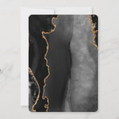 Moderne Black Gold Agate Dark Rounded Wedding Einladung (Rückseite)