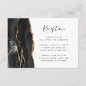 Moderne Black Gold Agate Hochzeitsempfehlung Begleitkarte (Vorderseite)