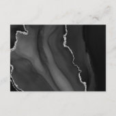 Moderne Black Gold Agate Hochzeitsempfehlung Begleitkarte (Rückseite)