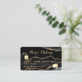 Moderne Black Gold Agate Marble Imitate Kreditkart Visitenkarte (Stehend Vorderseite)