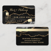 Moderne Black Gold Agate Marble Imitate Kreditkart Visitenkarte (Vorne/Hinten)