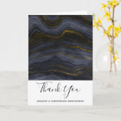 Moderne Black & Gold Agate Stone Hochzeit Vielen D Karte (Gelbe Blume)