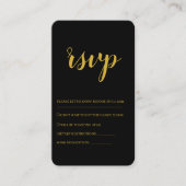 Moderne Black & Gold Bold Wedding Rsvp Card Begleitkarte (Vorderseite)