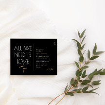 Moderne Black + Gold-Budget-Einladung zur Hochzeit
