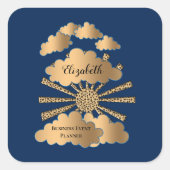 Moderne Black Gold Business Corporate Custom Quadratischer Aufkleber (Vorderseite)