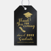 Moderne Black Gold Class 2025 Abschluss Vielen Dan Geschenkanhänger (Rückseite)