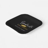 Moderne Black & Gold Class 2025 Graduation Cap Pappteller (Gewinkelt)