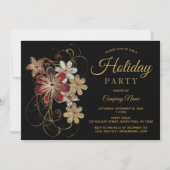 Moderne Black Gold Corporate Holiday Party Einladung (Vorderseite)