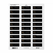 Moderne Black Gold Elegant Monogram Wedding Addres (Vorne)