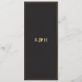 Moderne Black Gold Elegante Wedding Program Card Programm (Rückseite)