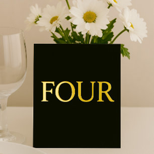 Moderne Black & Gold Foil Empfang Tischnummer