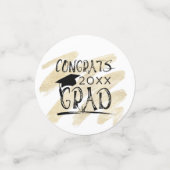 Moderne Black Gold Foto Glückwunschs Grad Personal Konfetti (Klein Vorderseite)