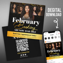 Moderne Black Gold Foto Hair Stylist Flyer Card