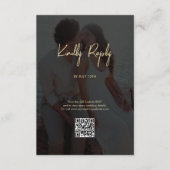 Moderne Black Gold Foto Overlay-Hochzeit Begleitkarte (Vorderseite)