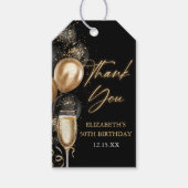 Moderne Black & Gold Geburtstagsfeier Dankeschön Geschenkanhänger (Vorderseite)