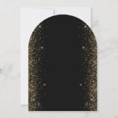 Moderne Black Gold Glitzer Edge Arch Wedding Einladung (Rückseite)