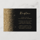 Moderne Black Gold Glitzer Edge Hochzeitsempfehlun Begleitkarte (Vorderseite)