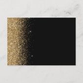 Moderne Black Gold Glitzer Edge Hochzeitsempfehlun Begleitkarte (Rückseite)