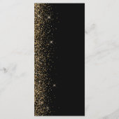 Moderne Black Gold Glitzer Edge Wedding Menükarte (Rückseite)
