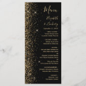 Moderne Black Gold Glitzer Edge Wedding Menükarte (Vorderseite)
