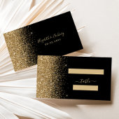 Moderne Black Gold Glitzer Edge Wedding Platzkarte