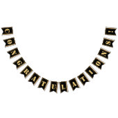 Moderne Black & Gold Glitzer Graduation Party Wimpelkette (Alle)