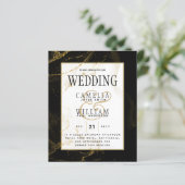 Moderne Black Gold Glitzer Hochzeit (Stehend Vorderseite)