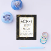 Moderne Black Gold Glitzer Hochzeit Flyer (Einzeln)
