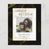 Moderne Black Gold Glitzer Hochzeit Flyer (Vorne)