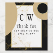 Moderne Black Gold Glitzer Hochzeit Weinetikett (Einzelnes Label)