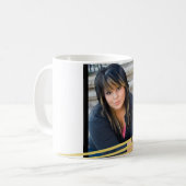 Moderne Black & Gold Graduate Foto Kaffee Tasse (Vorderseite Links)