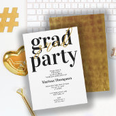 Moderne Black & Gold Graduation Party Einladung