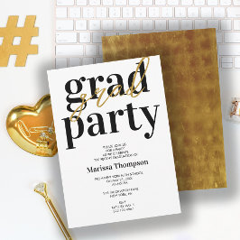 Moderne Black & Gold Graduation Party Einladung