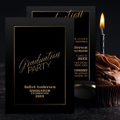 Moderne Black Gold Graduation Party Einladung