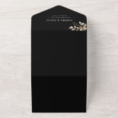Moderne Black & Gold Greenery QR Code UAWG Wedding All In One Einladung (Außenbereich)