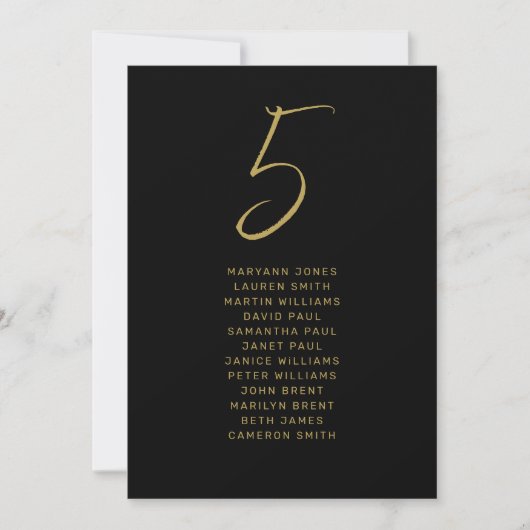 Moderne Black Gold Hand Letter Script Wedding (Vorderseite)