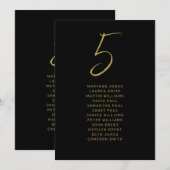Moderne Black Gold Hand Letter Script Wedding (Vorne/Hinten)