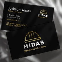 Moderne Black + Gold Hard Hat Konstruktionsfirma