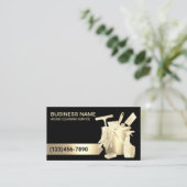 Moderne Black Gold House Reinigung Visitenkarte (Stehend Vorderseite)